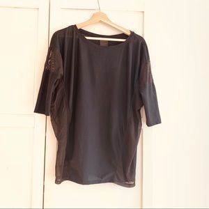 Urban Outfitters black mesh active 3/4 tee